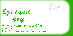 szilard ary business card